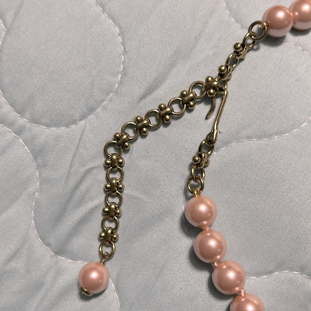 Heidi Daus Pink and Gold Beaded station necklace - Picture 3 of 6